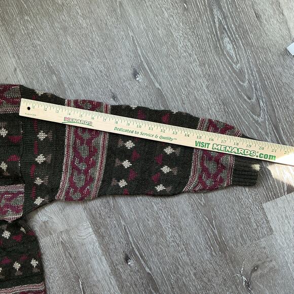 Vintage Bugle Boy Sweater Red Brown Cosby Fair Isle Grandpa Mens Large - Picture 5 of 8